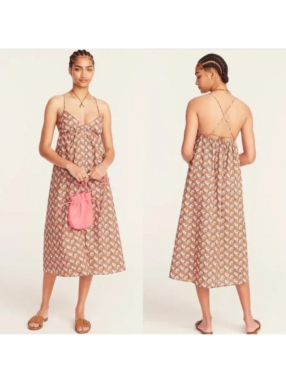 J.Crew Collection Size M Ratti Prism Floral Print Triangle Sundress Midi Dress